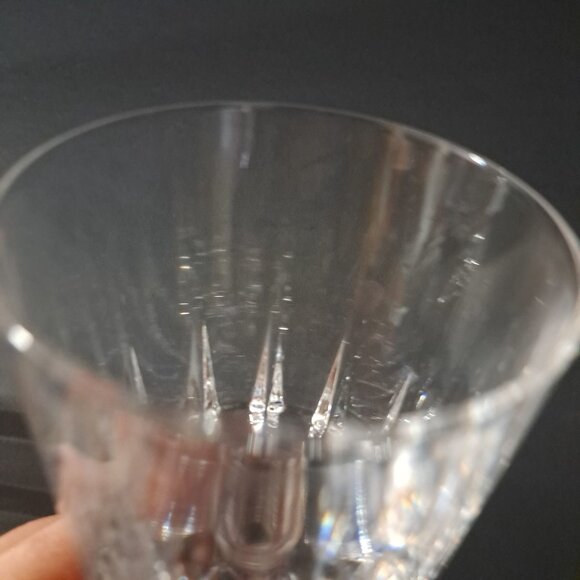 Vintage Clear Glass Water Goblet 6" Tall Paneled Bowl Faceted Stem 3" Wide - Picture 9 of 16